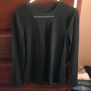 Express black long sleeve with sheer v-neck